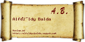 Alföldy Balda névjegykártya